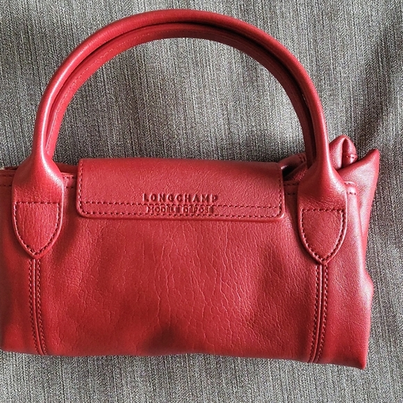 LONGCHAMP Medium Leather Le Pliage Cuir Tote genuine leather discontinued - Picture 3 of 16